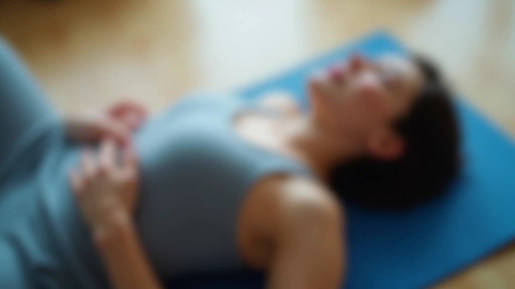 Person practicing body scan meditation in relaxed position at home